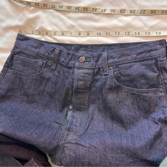 Levi’s 501 Purple Dark Wash Straight Denim 100% Cotton Jeans 33 x 28 - Picture 5 of 13